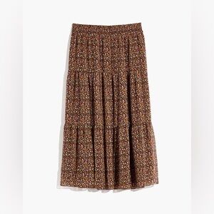Madewell (re)sourced georgette tiered maxi skirt in folktale paisley in size XXS